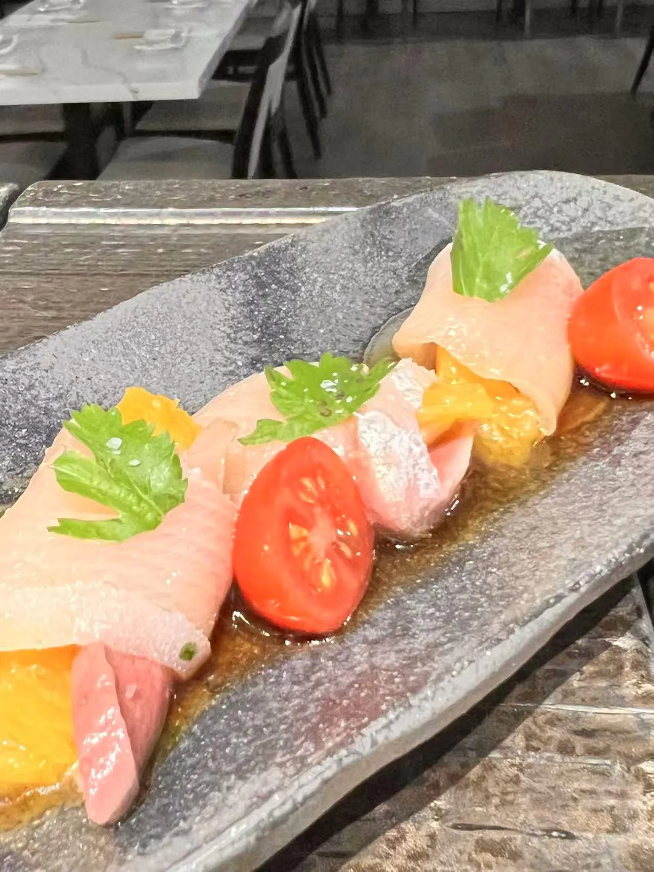 Yellowtail Carpaccio at Izumi Sushi, Asian Restaurant in Castle Rock
